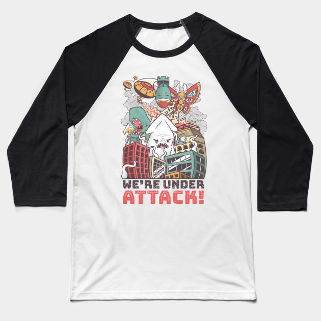 We're Under Attack! Baseball T-Shirt by rongstate